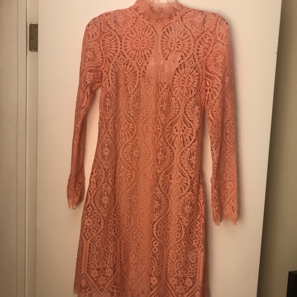 Erin Fetherston Sloane High Neck Long Sleeve Lace